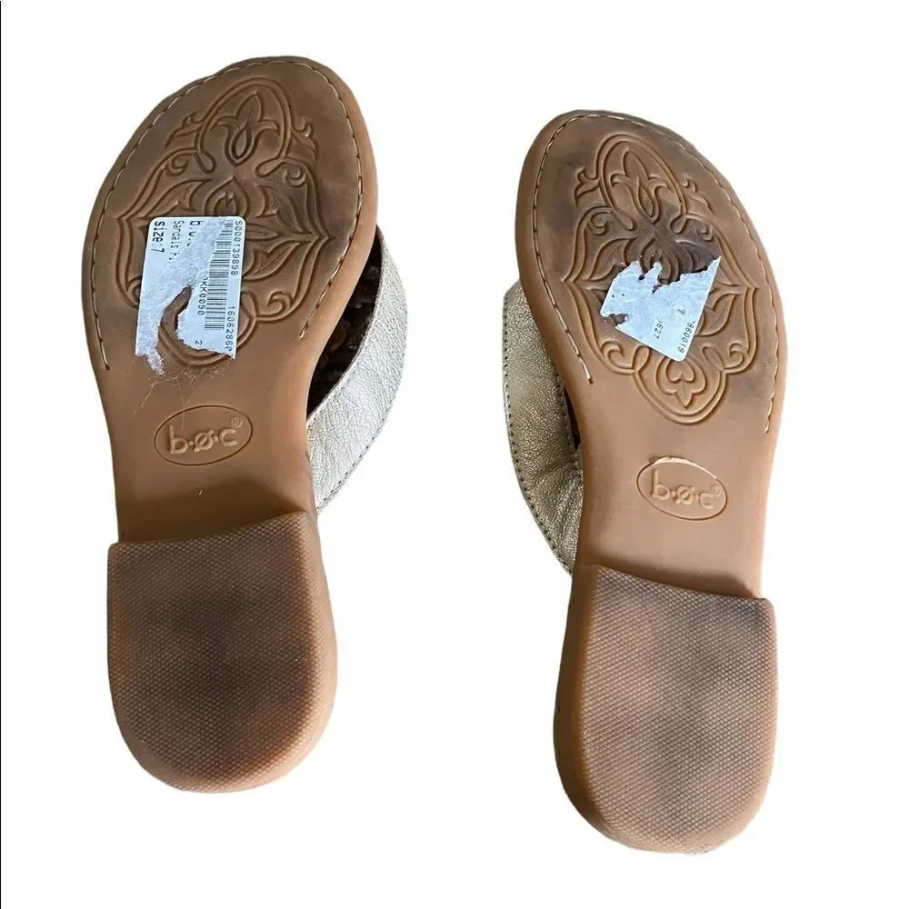 BORN Concept | BOC Mico Metallic Gold Strappy Sandals | 7